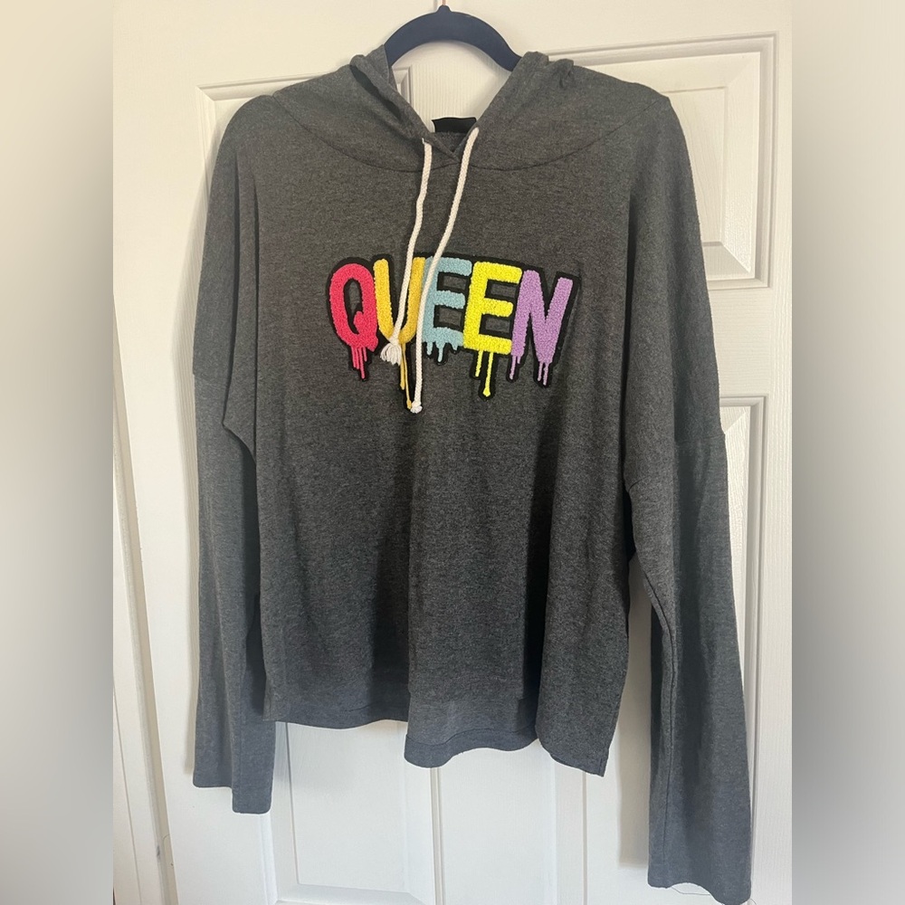 Gemstone 2x woman’s hoodie plus dark gray hooded thin sweatshirt Queen